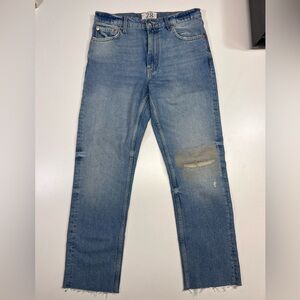 We The Free Vintage Low Rise Denim Look Jeans Women’s Size 28 Cross Stitch Knee